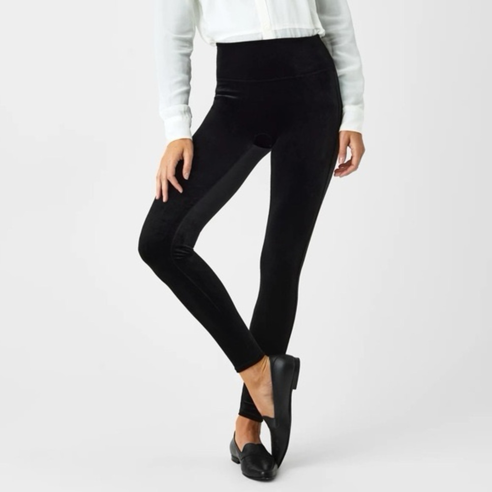 SPANX‎ Faux Leather Shaping Leggings XL Black High Rise
